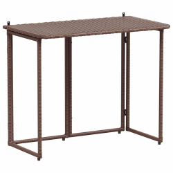 Składany stół ogrodowy Brązowy 90x51x75 cm Polirattan