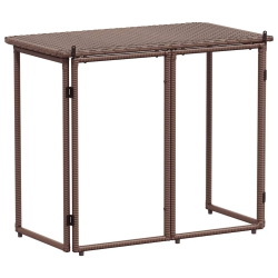 Składany stół ogrodowy Brązowy 90x51x75 cm Polirattan