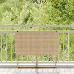 Składany stół ogrodowy beżowy 90x51x75 cm polirattan