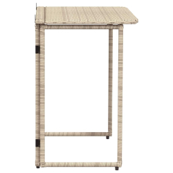 Składany stół ogrodowy beżowy 90x51x75 cm polirattan