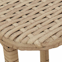 Składany stół ogrodowy beżowy 90x51x75 cm polirattan