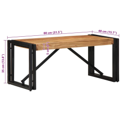 Stolik kawowy 80x40x35 cm lite drewno akacjowe