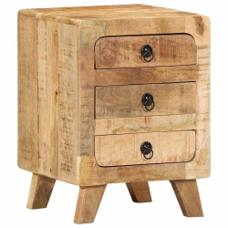 Szafka nocna 37x32x50 cm Drewno lite Surowe Mango