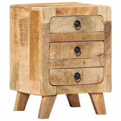 Szafka nocna 37x32x50 cm Drewno lite Surowe Mango