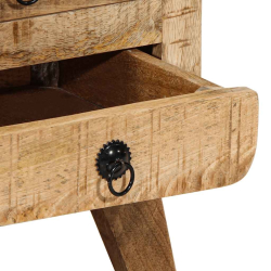 Szafka nocna 37x32x50 cm Drewno lite Surowe Mango