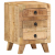 Szafka nocna 37x32x50 cm Drewno lite Surowe Mango