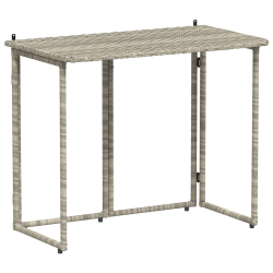 Składany stół ogrodowy Jasnoszary 90x51x75 cm Polirattan