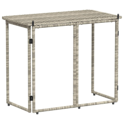 Składany stół ogrodowy Jasnoszary 90x51x75 cm Polirattan