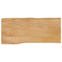Blat stołu, 80x40x2,5 cm, naturalna krawędź, lite drewno mango