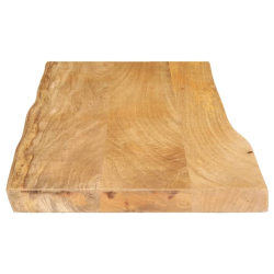 Blat stołu, 80x40x2,5 cm, naturalna krawędź, lite drewno mango
