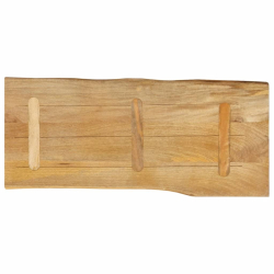 Blat stołu, 80x40x2,5 cm, naturalna krawędź, lite drewno mango