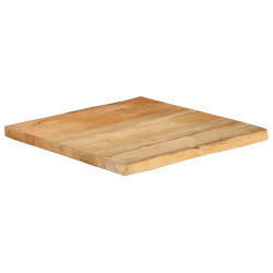 Blat stołu, 40x40x2,5 cm, naturalna krawędź, lite drewno mango