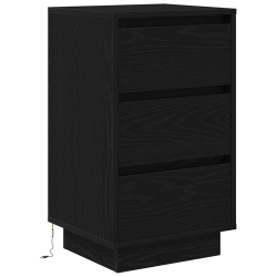 Szafka nocna z oświetleniem LED Czarna 38x34x65 cm