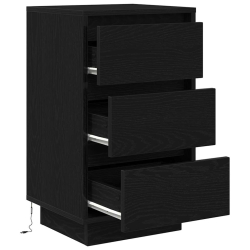 Szafka nocna z oświetleniem LED Czarna 38x34x65 cm