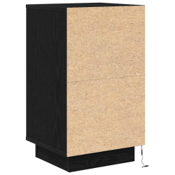Szafka nocna z oświetleniem LED Czarna 38x34x65 cm