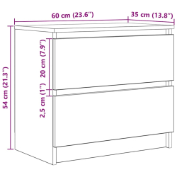 Szafka RTV Dąb wędzony 60x35x54 cm Drewno klejone