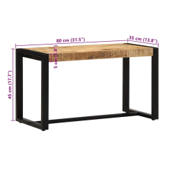 Ławka 80x35x45 cm lite drewno surowe mango