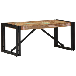 Stolik kawowy wielokolorowy 80x40x35 cm lite drewno odzyskane
