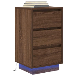 Szafka nocna z oświetleniem LED Brązowy Dąb 38x34x65 cm