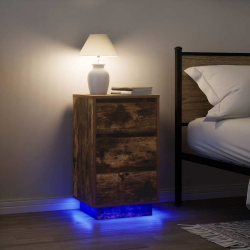 Szafka nocna z oświetleniem LED Dąb wędzony 38x34x65 cm