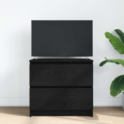 Szafka RTV Czarna 60x35x54 cm Drewno klejone