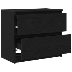 Szafka RTV Czarna 60x35x54 cm Drewno klejone