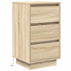 Szafka nocna z oświetleniem LED Dąb Sonoma 38x34x65 cm
