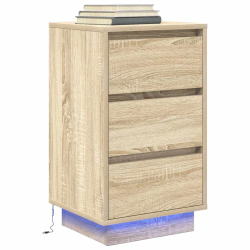 Szafka nocna z oświetleniem LED Dąb Sonoma 38x34x65 cm