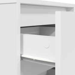 Szafka nocna z oświetleniem LED Biała 38x34x65 cm
