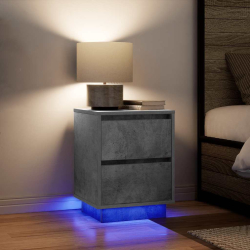 Szafki nocne z oświetleniem LED 2 szt. Betonowy szary