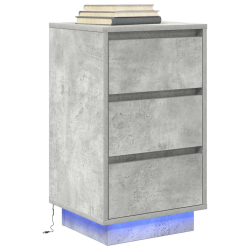 Szafka nocna z oświetleniem LED Betonowa szarość 38x34x65 cm