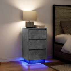 Szafka nocna z oświetleniem LED Betonowa szarość 38x34x65 cm