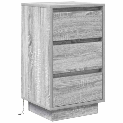 Szafka nocna z oświetleniem LED Szary Sonoma 38x34x65 cm