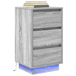 Szafka nocna z oświetleniem LED Szary Sonoma 38x34x65 cm