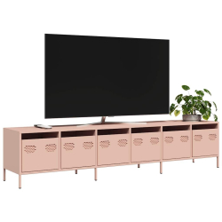 Szafka RTV, różowa, 202x39x43,5 cm, stal walcowana na zimno