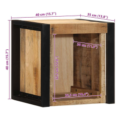 Szafka nocna 40x35x40 cm lite drewno surowe mango