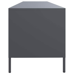 Szafka RTV, czarna, 202x39x43,5 cm, stal walcowana na zimno
