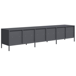 Szafka RTV, czarna, 202x39x43,5 cm, stal walcowana na zimno