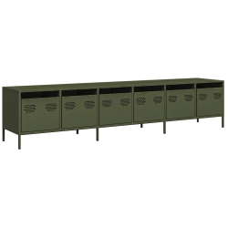 Szafka RTV, oliwkowa, 202x39x43,5 cm, stal walcowana na zimno