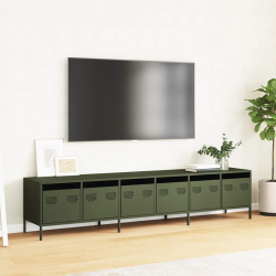 Szafka RTV, oliwkowa, 202x39x43,5 cm, stal walcowana na zimno