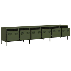Szafka RTV, oliwkowa, 202x39x43,5 cm, stal walcowana na zimno