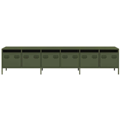 Szafka RTV, oliwkowa, 202x39x43,5 cm, stal walcowana na zimno