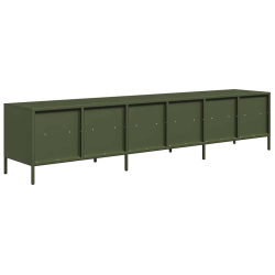 Szafka RTV, oliwkowa, 202x39x43,5 cm, stal walcowana na zimno