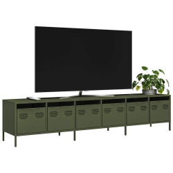 Szafka RTV, oliwkowa, 202x39x43,5 cm, stal walcowana na zimno