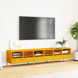Szafka RTV, żółta, 202x39x43,5 cm, stal walcowana na zimno
