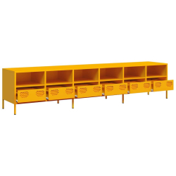 Szafka RTV, żółta, 202x39x43,5 cm, stal walcowana na zimno