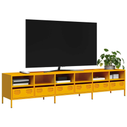 Szafka RTV, żółta, 202x39x43,5 cm, stal walcowana na zimno