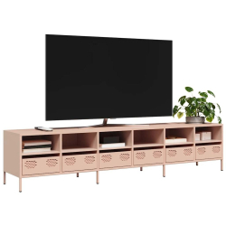 Szafka RTV, różowa, 202x39x43,5 cm, stal walcowana na zimno