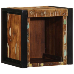 Szafka nocna wielokolorowa 40x35x40 cm lite drewno odzyskane