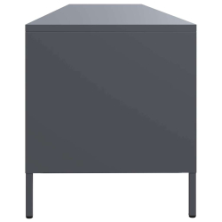 Szafka RTV, czarna, 202x39x43,5 cm, stal walcowana na zimno